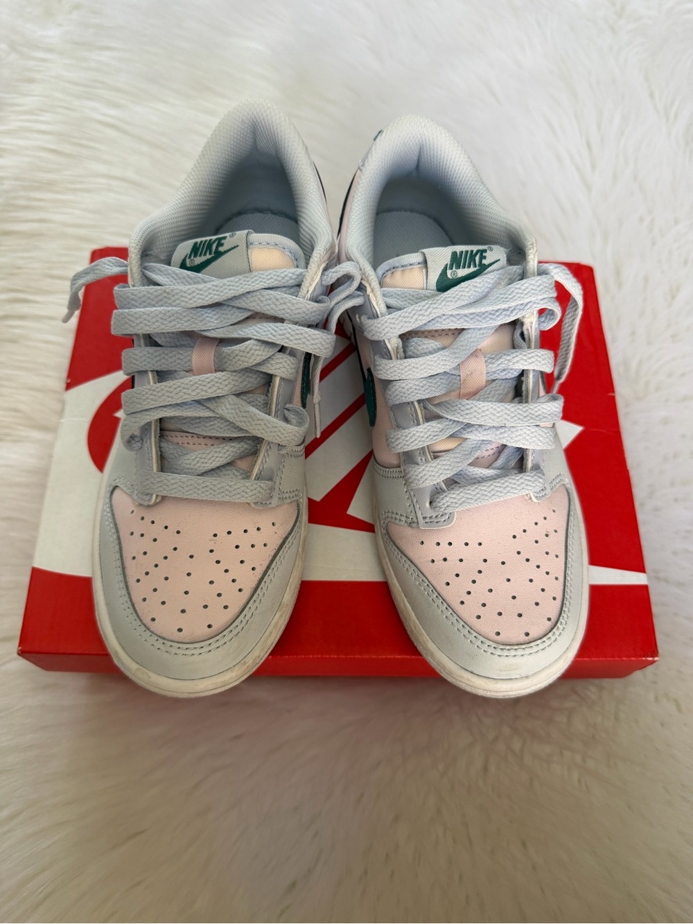 Nike Dunk Low-Top Sneakers (grey/teal/pink) 
Sz 4.5 Y